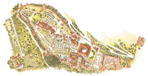Alhambra, Granada, Spanien. Luftaufnahme